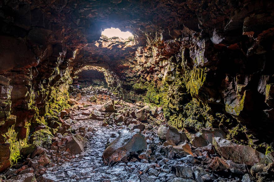Raufarholshellir lava tubes are fascinating to explore Raufarholshellir lava tubes are fascinating to explore