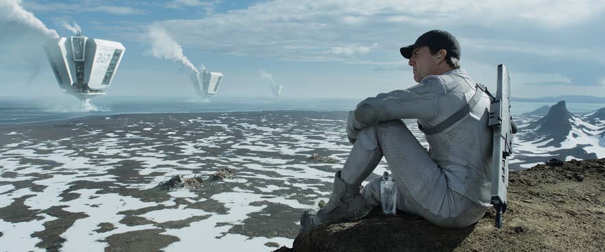 Tom Cruise in the movie Oblivion, shot in Iceland Tom Cruise in the movie Oblivion, shot in Iceland