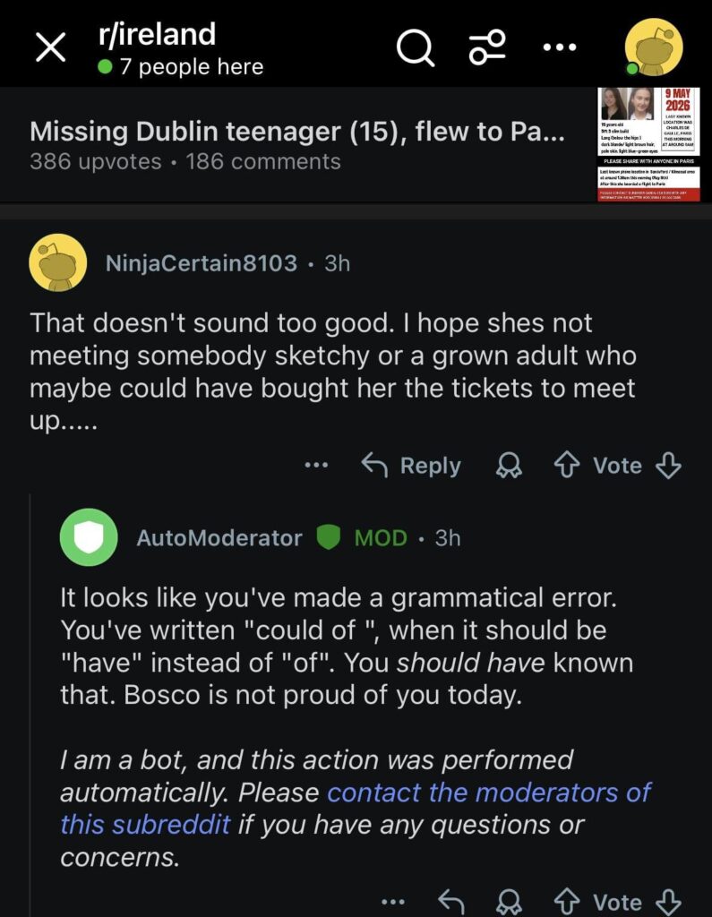 This automod behaviour just doesn’t fit the spirit of the sub. Tasteless honestly.