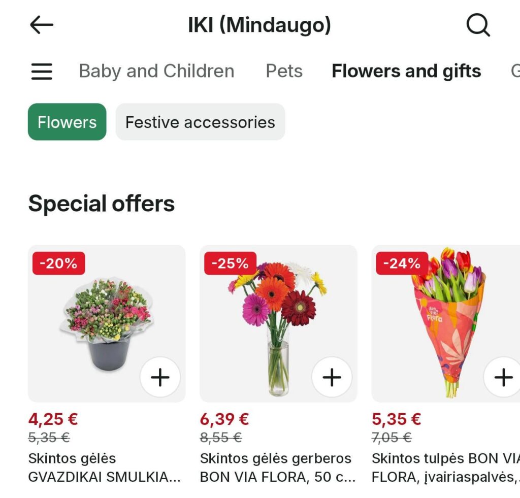 Mindaugo IKI - always the best selection of fresh flowers and children.
