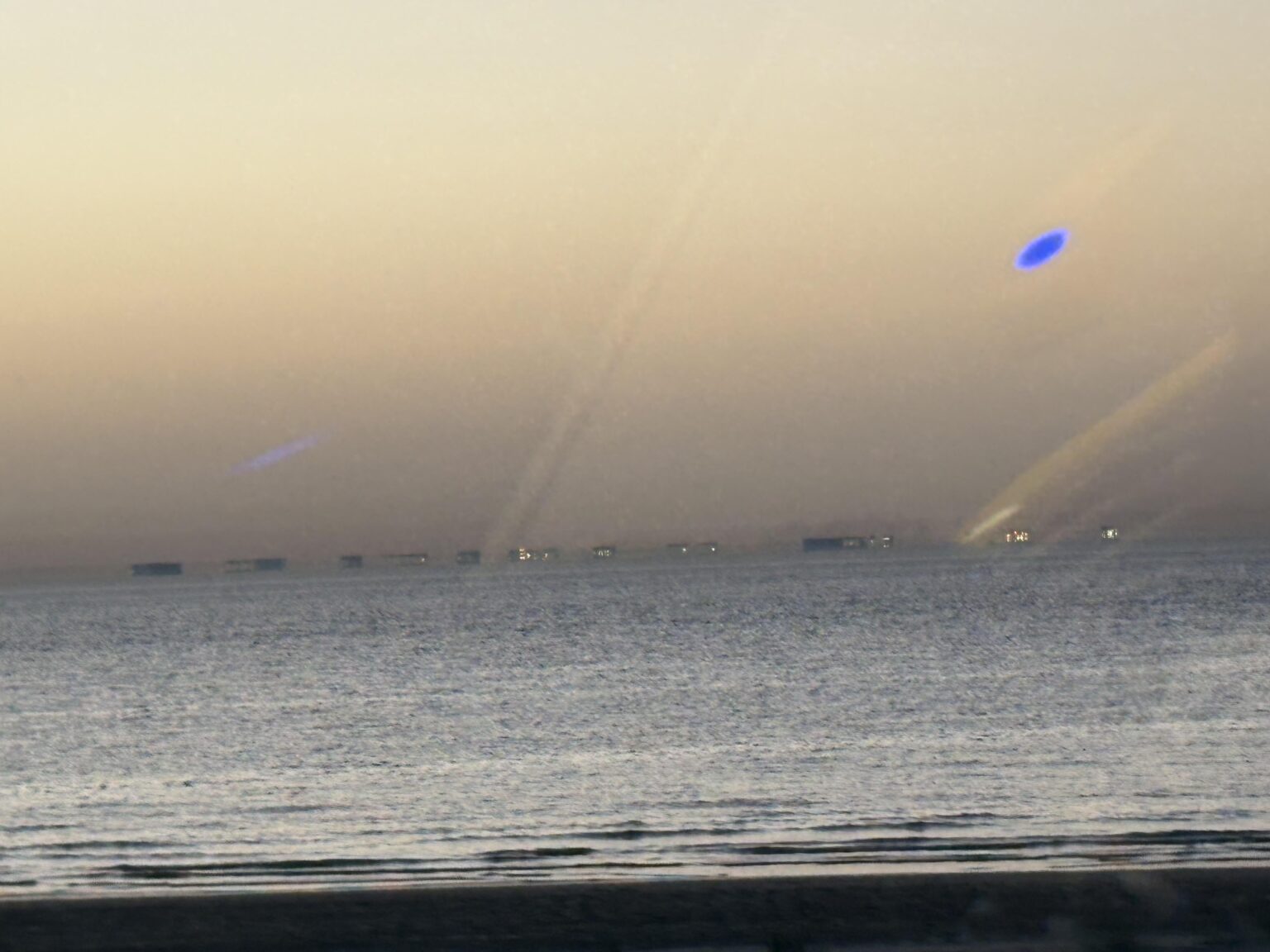 What are the buildings on the sea?