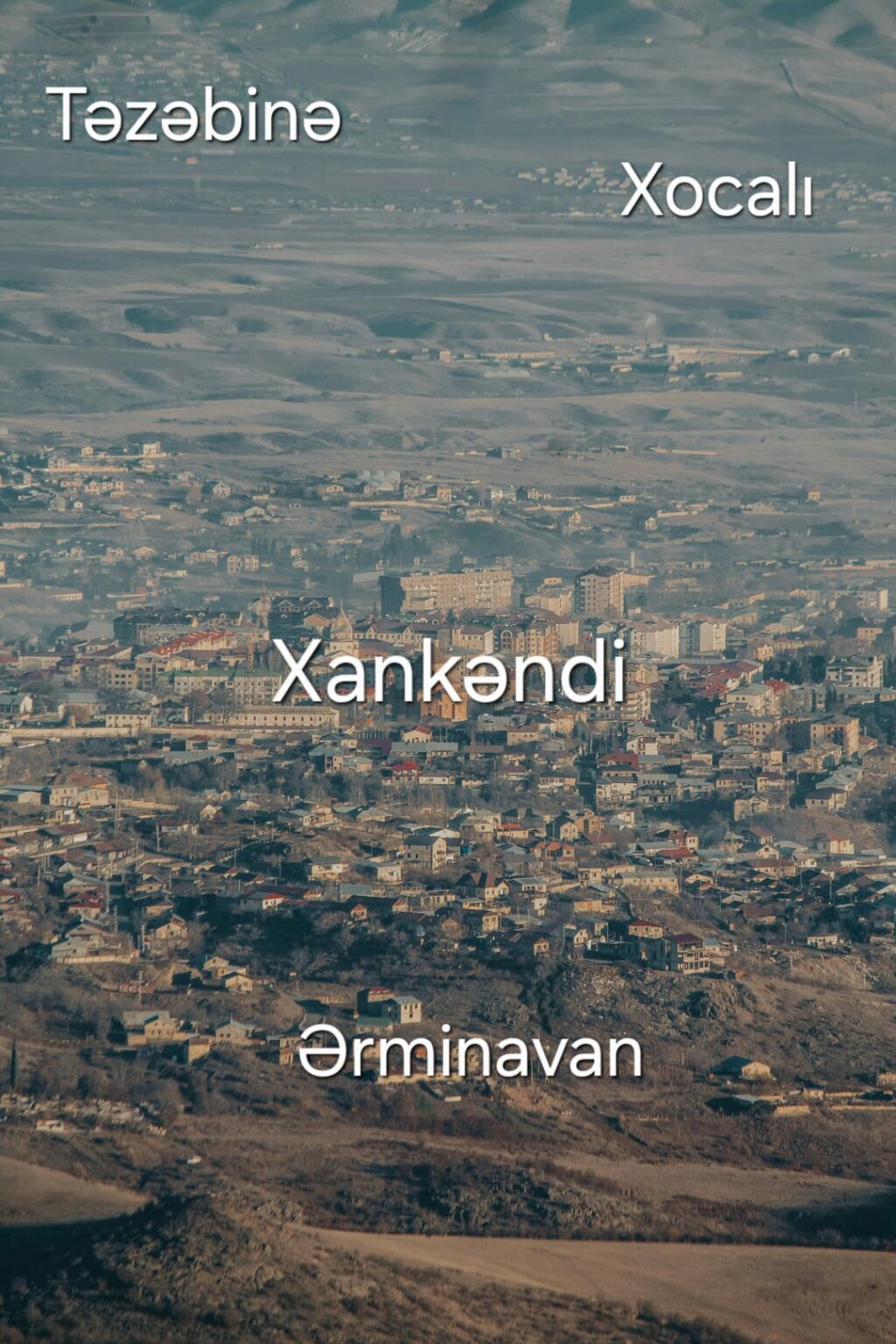 View of Khankendi and its surroundings (Cr: xankendi.aze on TikTok)