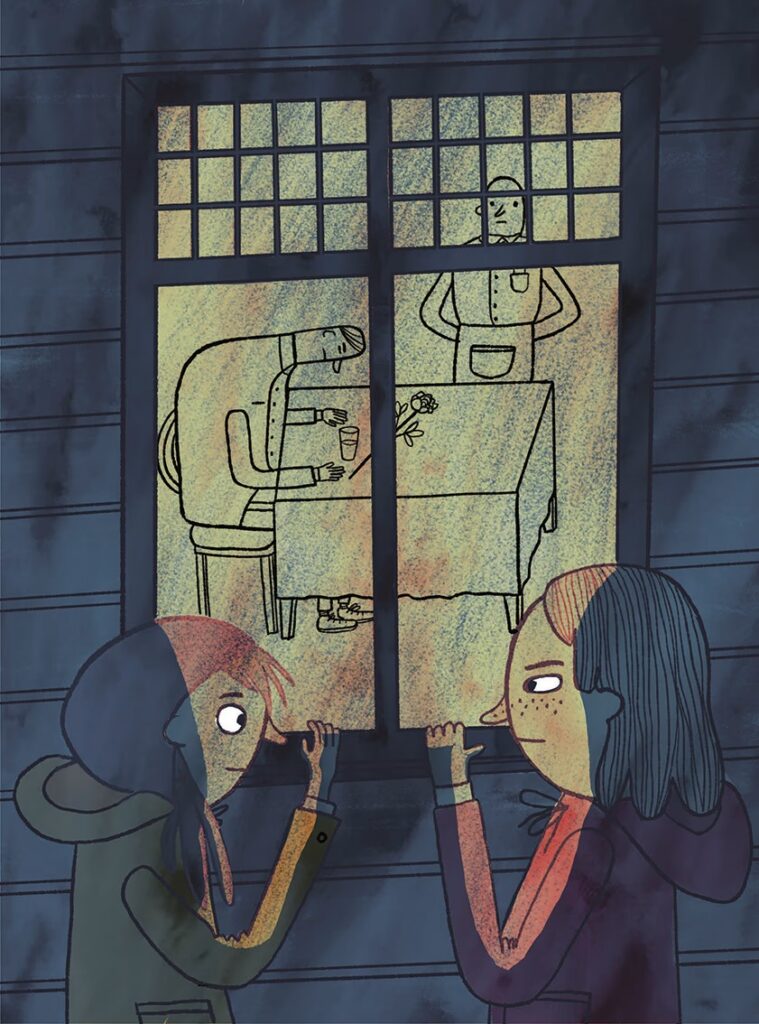 An illustration by Estonian artist Ulla Saar, featured in Baltic Island, a showcase of Baltic illustration and animation at Tokyo’s Spiral Gallery.