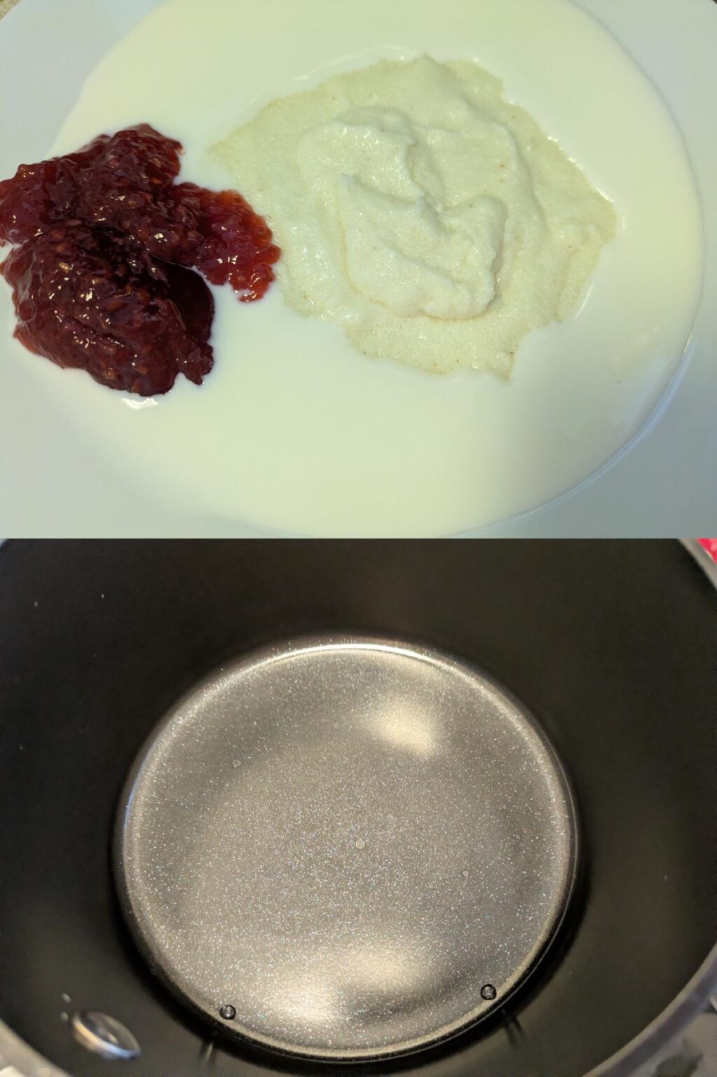 Thanks for the tips last time! The semolina no longer burns in the new thick-bottomed aluminum pan! Perfect every time at maximum heat!