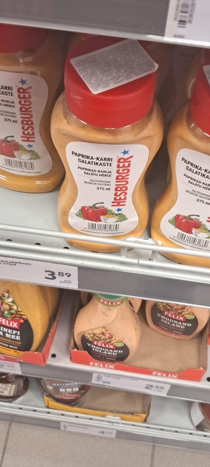 Is it the same stuff you get in a hesburger (paprika mayonnaise or whatever)? I didn't take the risk myself and put it in the bag because the price was very ugly, but if it's really the stuff, then you can