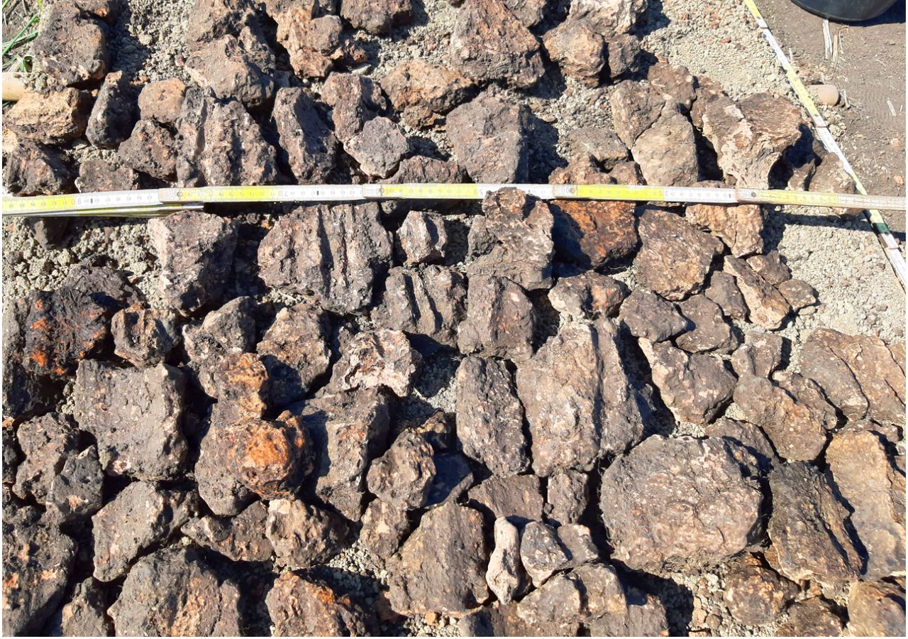 Photo of burnt daub from the eastern end of trench