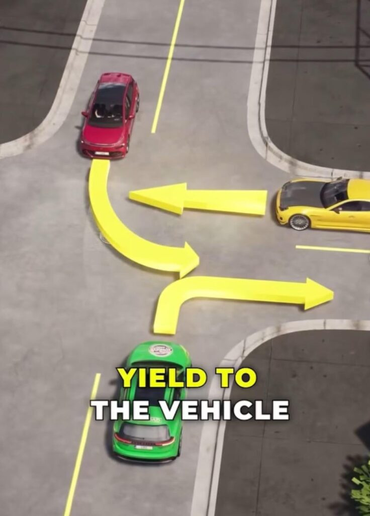 Right before left driving situation Right before left driving situation