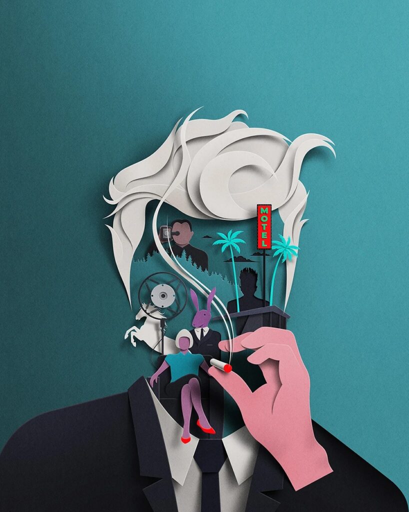 An illustration by Estonian artist Eiko Ojala, featured in Baltic Island, a showcase of Baltic illustration and animation at Tokyo’s Spiral Gallery.