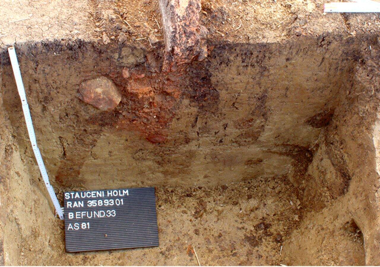 Sections through the foundation ditch and the postholes