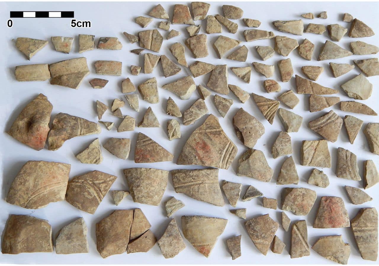 Sherds of pot No. 33-125 from posthole No. 33-86