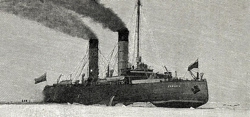 The Russian icebreaker Ermak (1899), an example of late 19th-century Arctic exploration shipping.