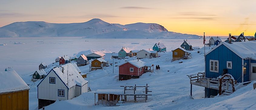 A Greenlandic Inuit village near Melville Bay.