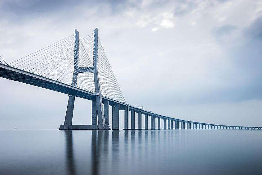 The Vasco da Gama Bridge in Lisbon, Portugal