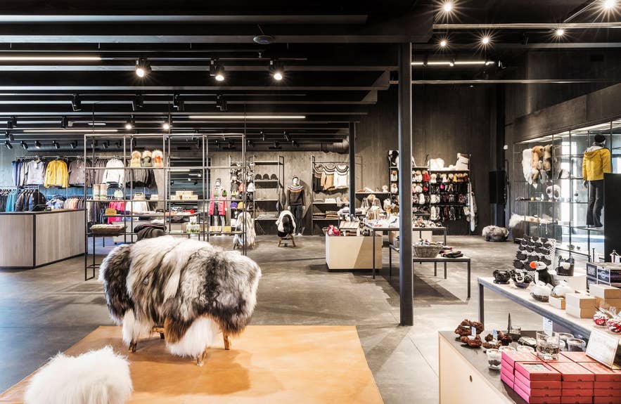 Inside Rammagerðin, featuring Icelandic wool items, home decor, and handcrafted souvenirs Inside Rammagerðin, featuring Icelandic wool items, home decor, and handcrafted souvenirs