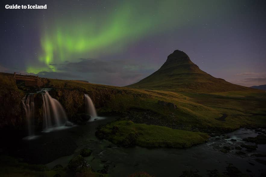 Northern Lights over Kirkjufell mountain Northern Lights over Kirkjufell mountain