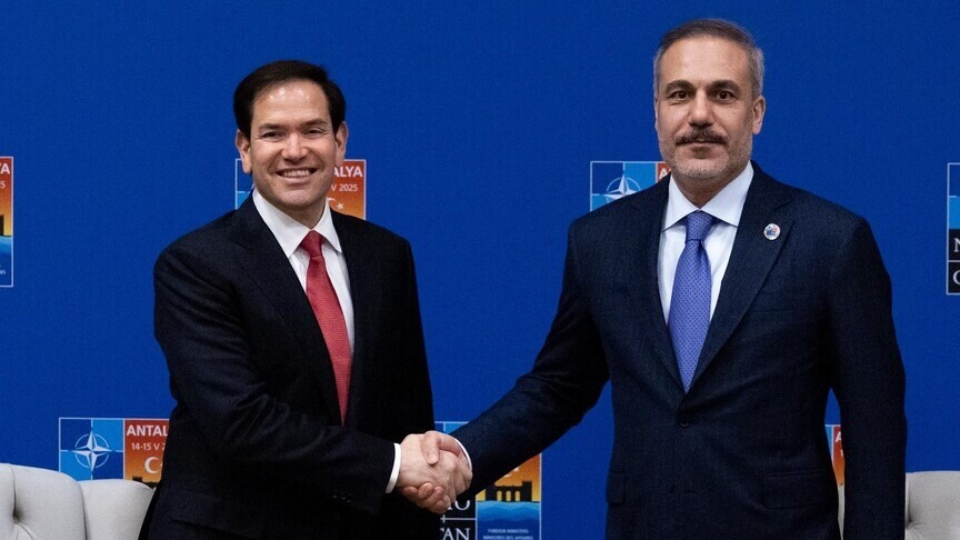 Turkish foreign minister meets with US secretary of state in Sweden logo