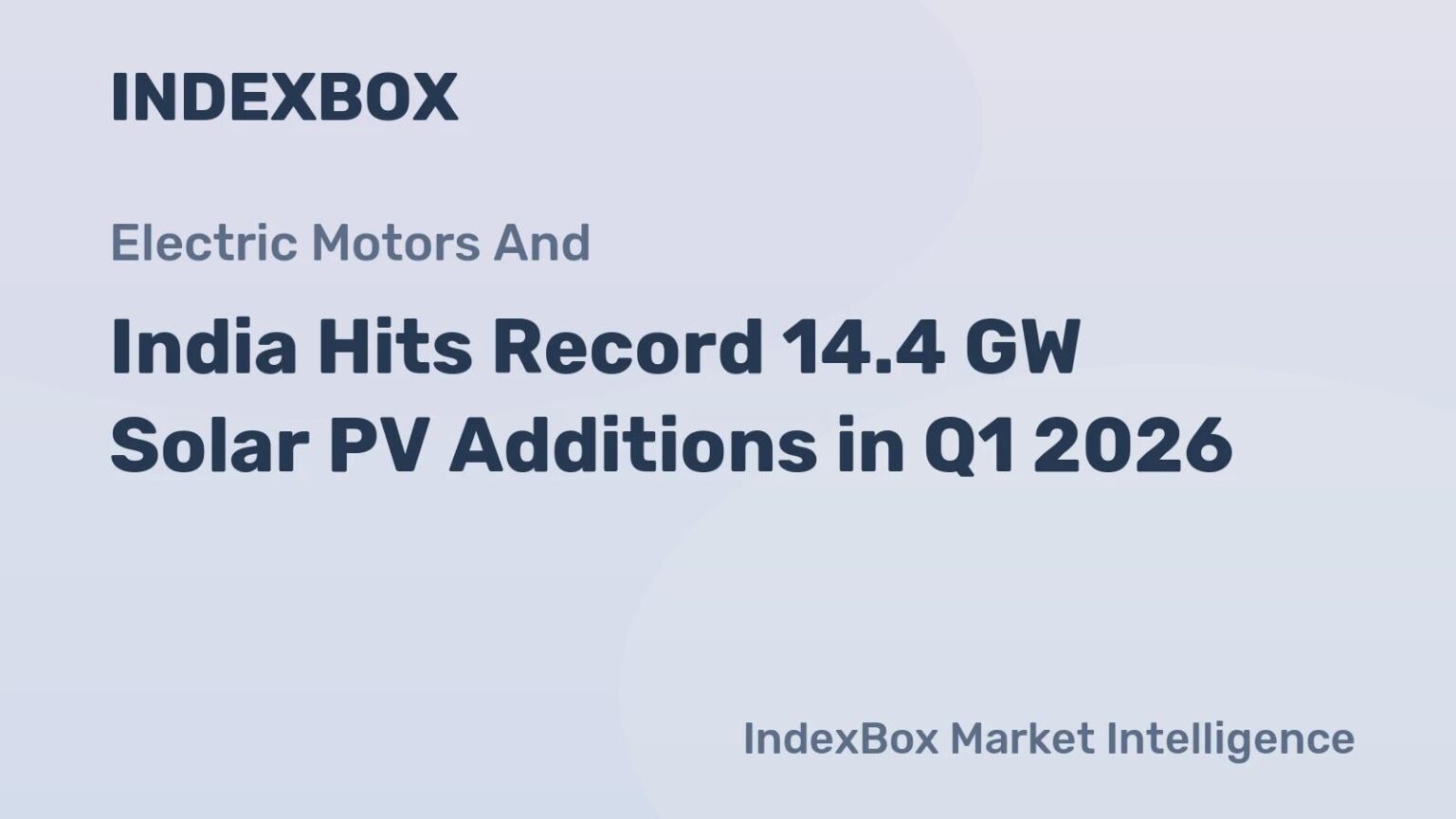 India Solar PV Installations Hit Record 14.4 GW in Q1 2026, nearly double the 7.7 gigawatts added in the same period a year earlier.