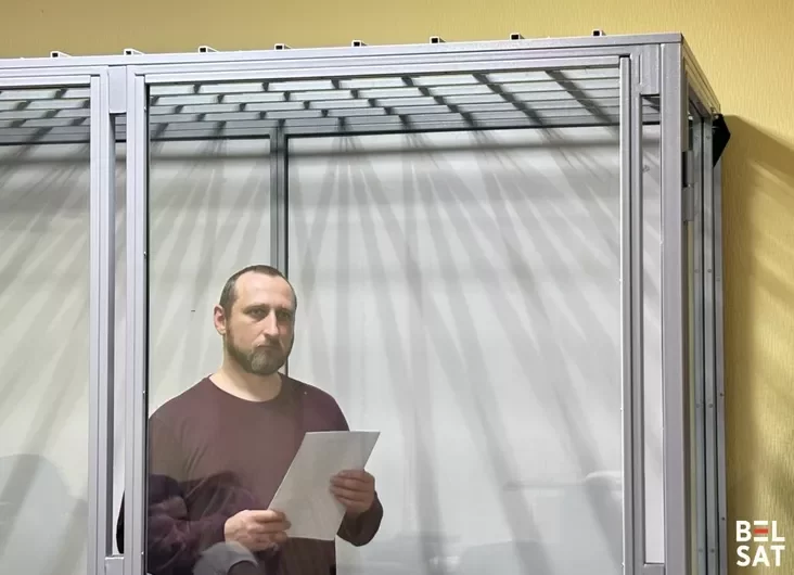 Belarusian volunteer Aliaksandr Gerard Krasouski in court in Kharkiv, May 11, 2026, Ukraine. Photo: Belsat