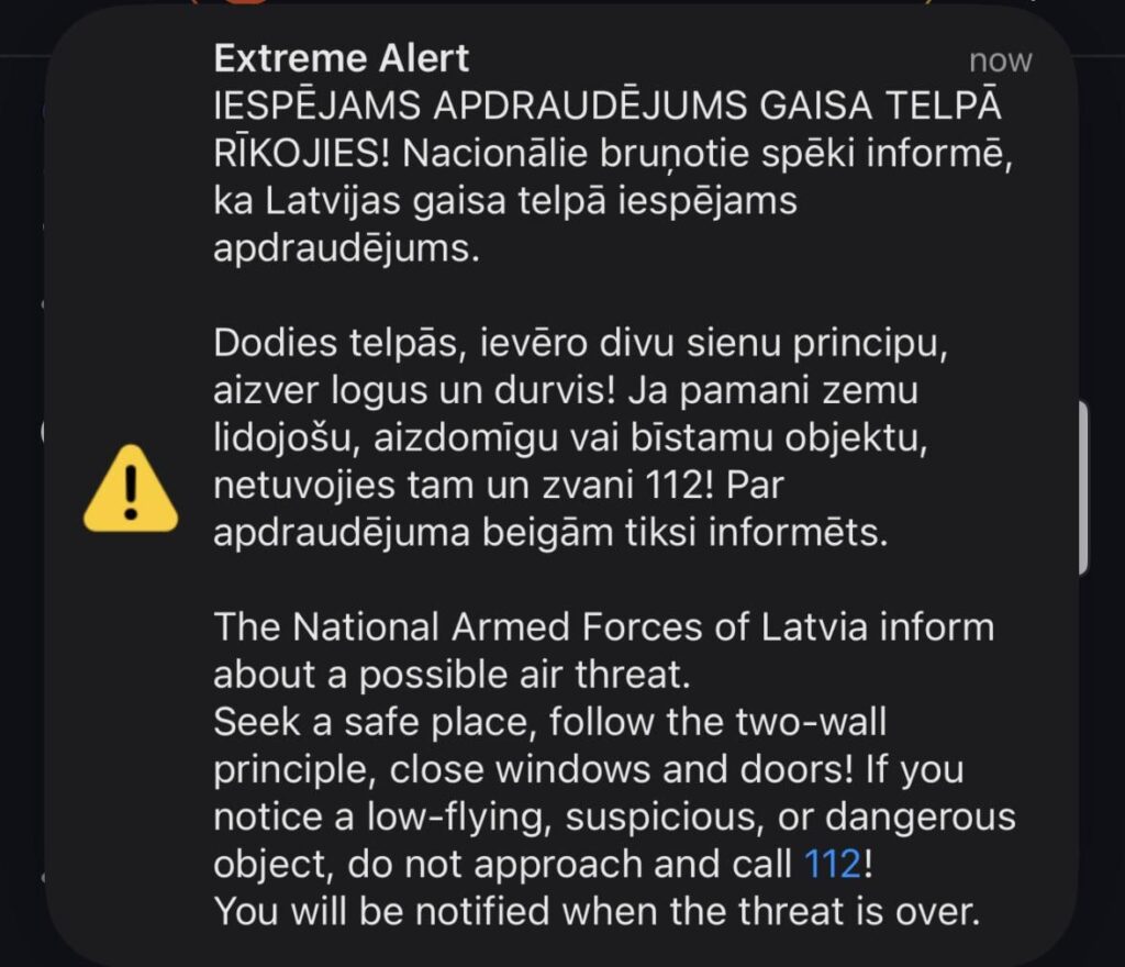 Air alert in Latvia again. How many times this already happened?