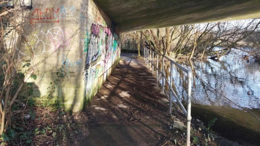 This photo from the Crown Prosecution Service in the UK shows an underpass beside the River Avon.