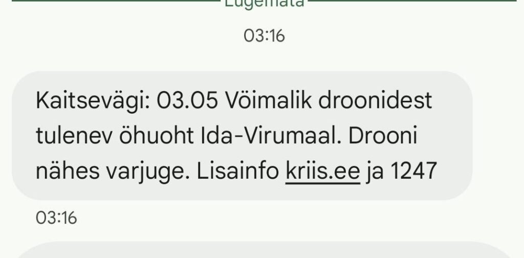 Drone threat in Ida-Virumaa 03.05.26