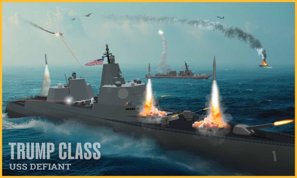 Artist's conception of the USS Defiant battleship.