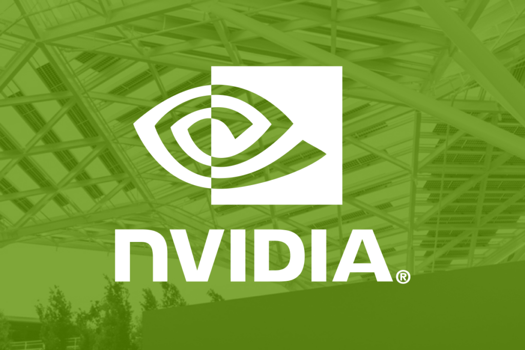 The Nvidia logo against a green background.