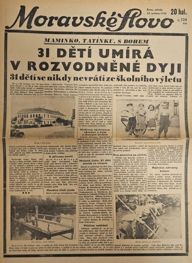 Today is the 90th anniversary of the Dyja tragedy. 31 children drowned during a school trip from Rakvice.