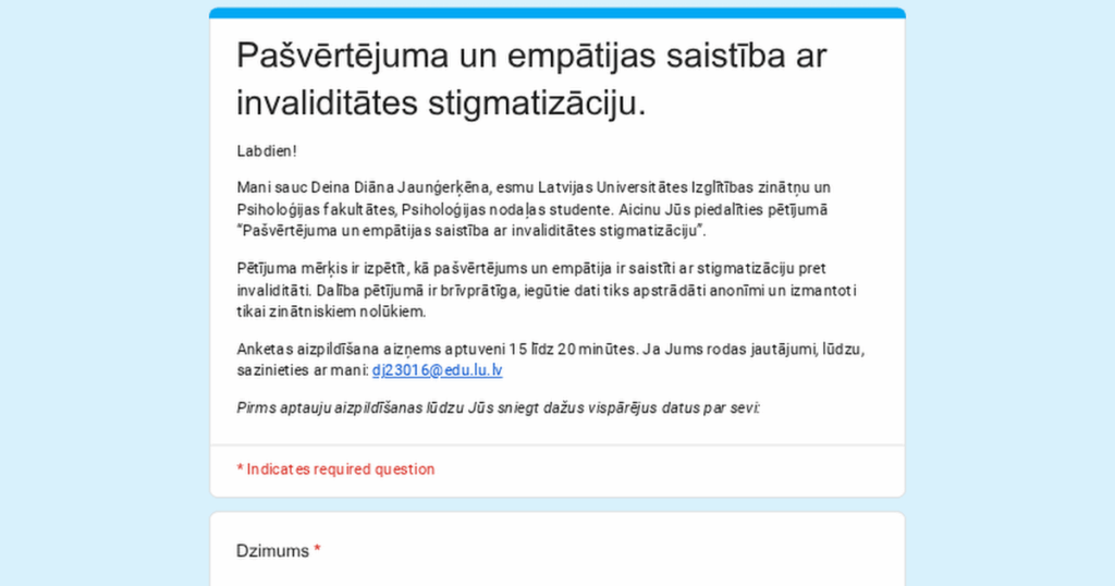A survey of the relationship of self-esteem and empathy to disability stigma.