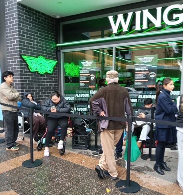 Sleeping over night in the cold and wet for chicken wings🤦