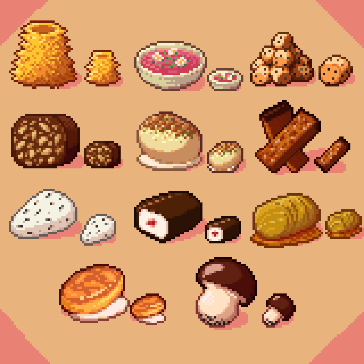 Gang/shutve, I tried to learn pixel art a little and I thought I would try to bake Lithuanian food icons – it turned out delicious or is it better to throw it back in the oven and keep it? Gang/shutve, I tried to learn pixel art a little and I thought I would try to bake Lithuanian food icons - it turned out delicious or is it better to throw it back in the oven and keep it?