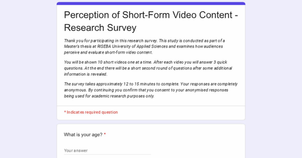 Survey for master's thesis: looking for people with audiovisual/media/art education, 12-15 min