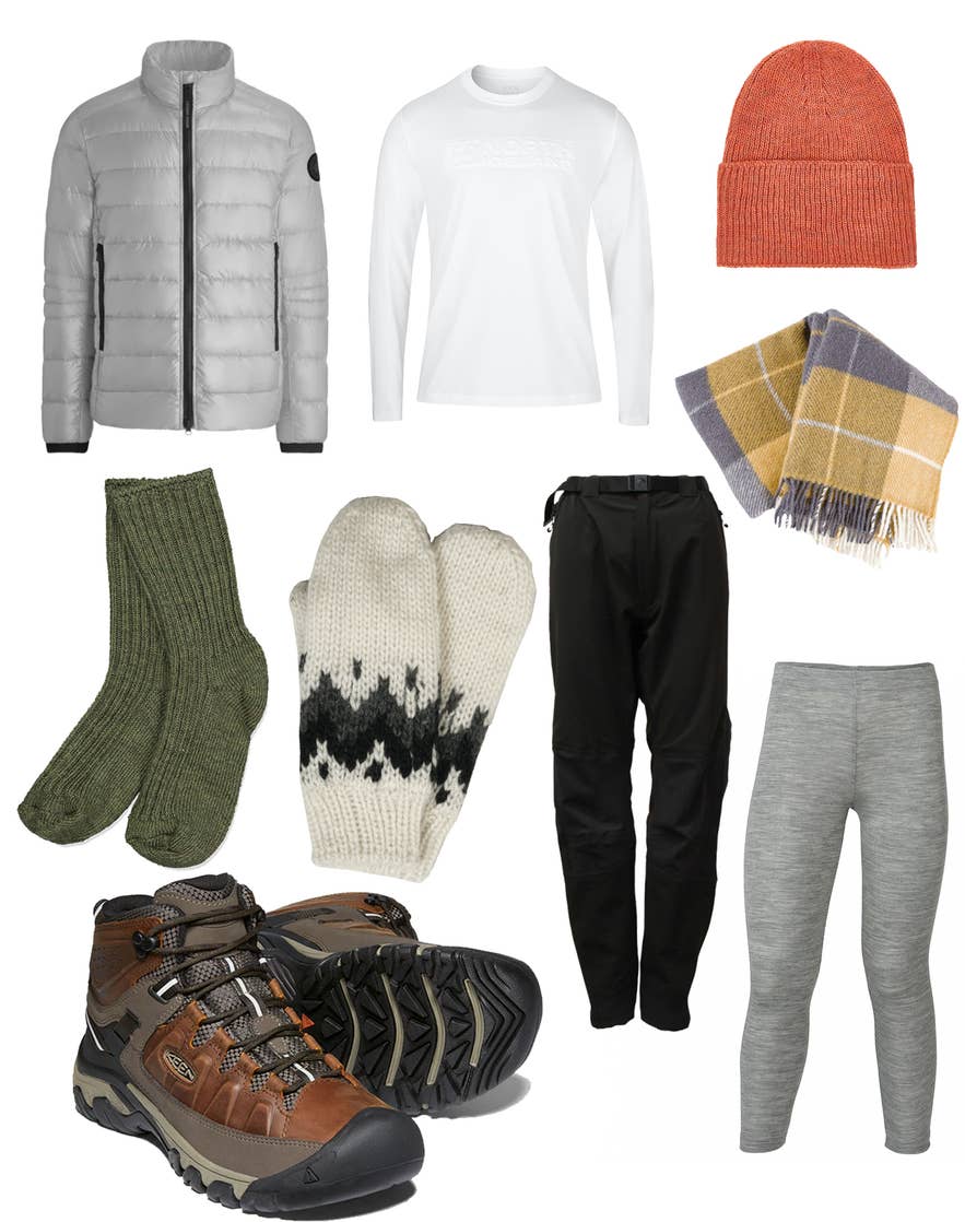 Insulated layers, wool socks, mittens, and hiking boots show what to wear in Iceland in fall for warmth and traction. Insulated layers, wool socks, mittens, and hiking boots show what to wear in Iceland in fall for warmth and traction.