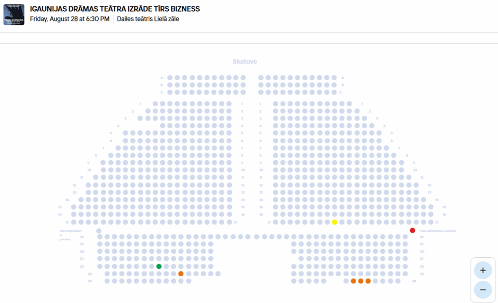 Availability of RAHAMAA tickets for three Riga performance dates 22 minutes after the start of public sale (05.08.26 12:22)