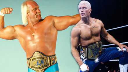 Cody Rhodes and Hulk Hogan as WWE Champion