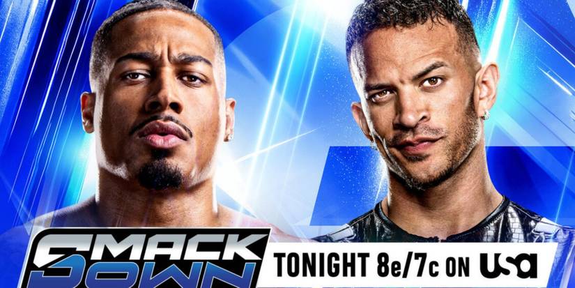 Ricky Saints vs. Carmelo Hayes match graphic