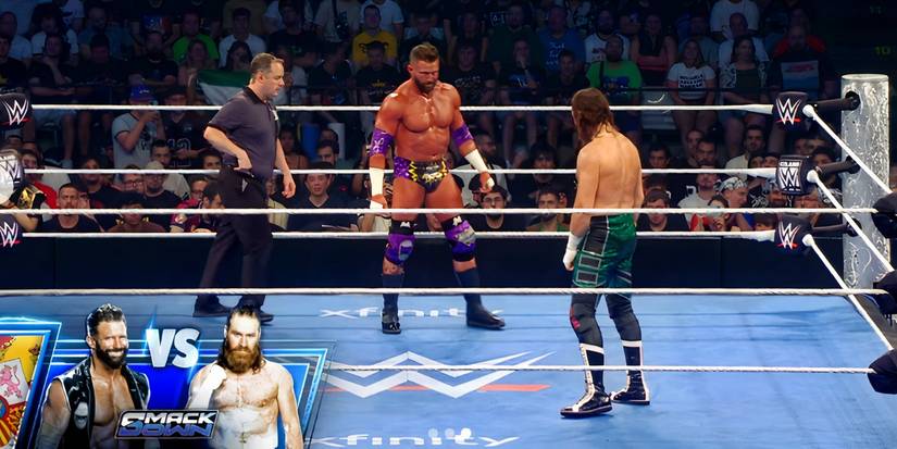 Matt Cardona and Sami Zayn facing off