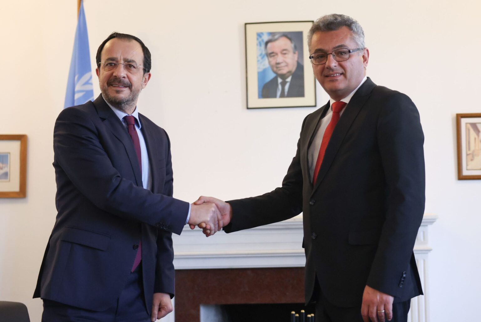 Disagreements Confirmed, Deadlocks Continue on Cyprus Issue President of the Republic Mr. Nikos Christodoulides during a meeting with the leader of the Turkish Cypriot community, Mr. Tufan Erhürman.