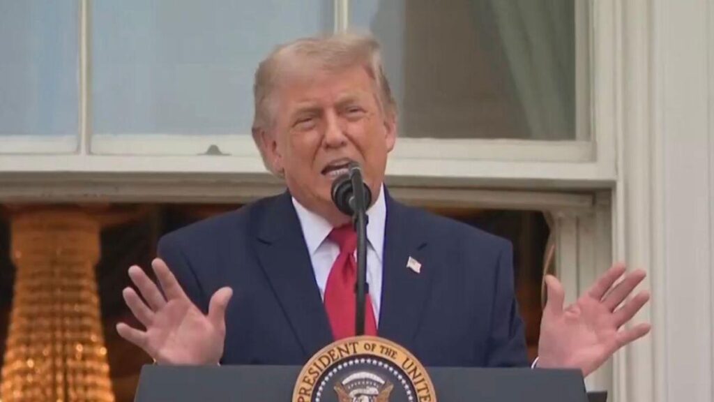 Crowd bursts into laughter at Trump's attempt to claim 2020 election was rigged