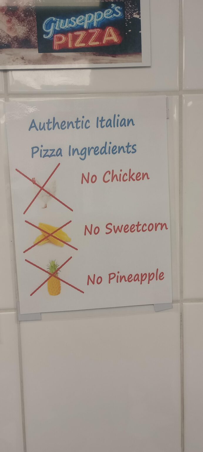 In my local Italian chipper/pizza place