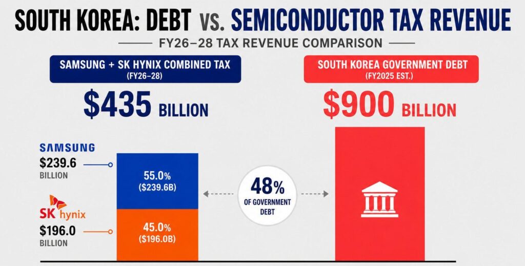 Goldman Sachs estimates that tax income from Samsung and SK Hynix will pay off half of the national debt by 2028