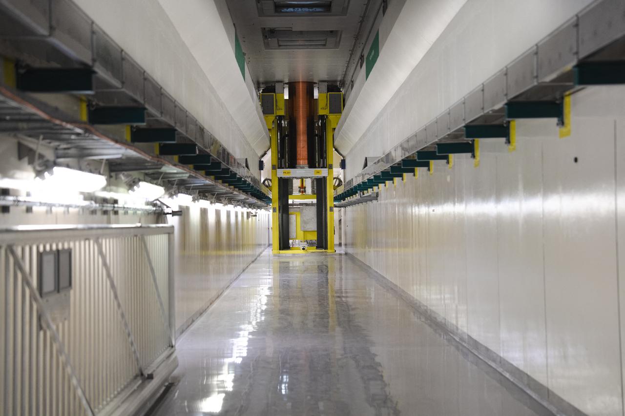 Special canister lift for the transport of nuclear waste from the encapslulation chamber to the underground, May 18, 2026. (AFP Photo)