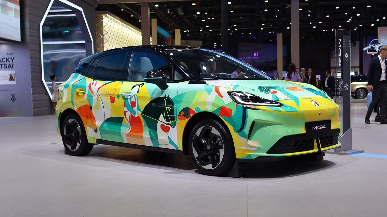 SAIC MG to build its first European auto plant in Spain to dodge tariffs An MG4 on display at the Beijing Auto Show in April 2026.