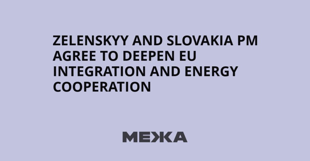 Zelenskyy and Slovakia PM agree to deepen EU integration and energy cooperation