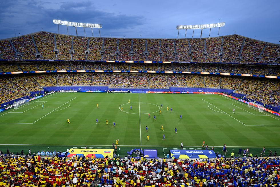 A general view during the second half of the World Cup Group E soccer match between Ecuador...