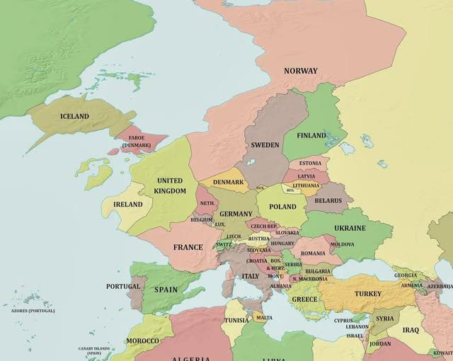What Europe Would Look Like If Sea Levels Decreased By 1000 Meters