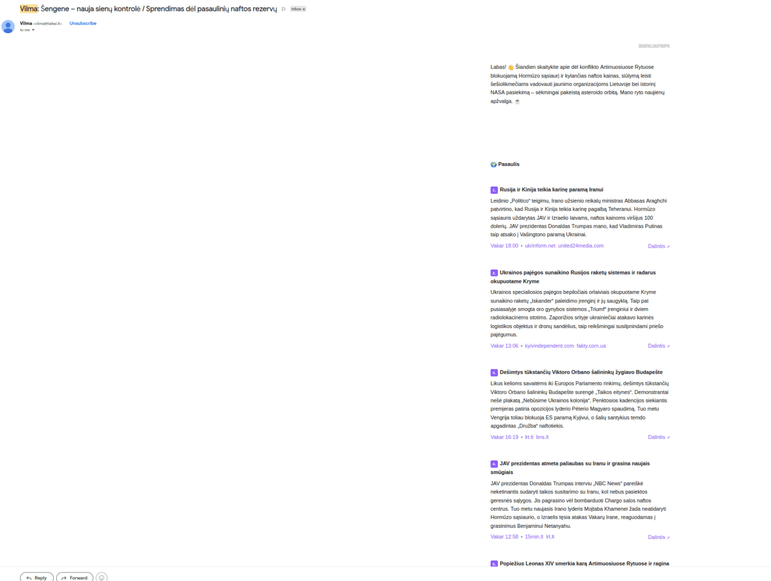 News newsletters/aggregators