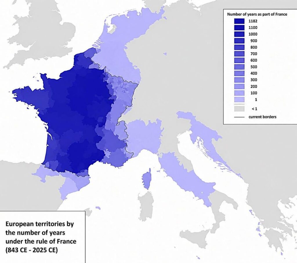 How long different parts of Europe were ruled by France