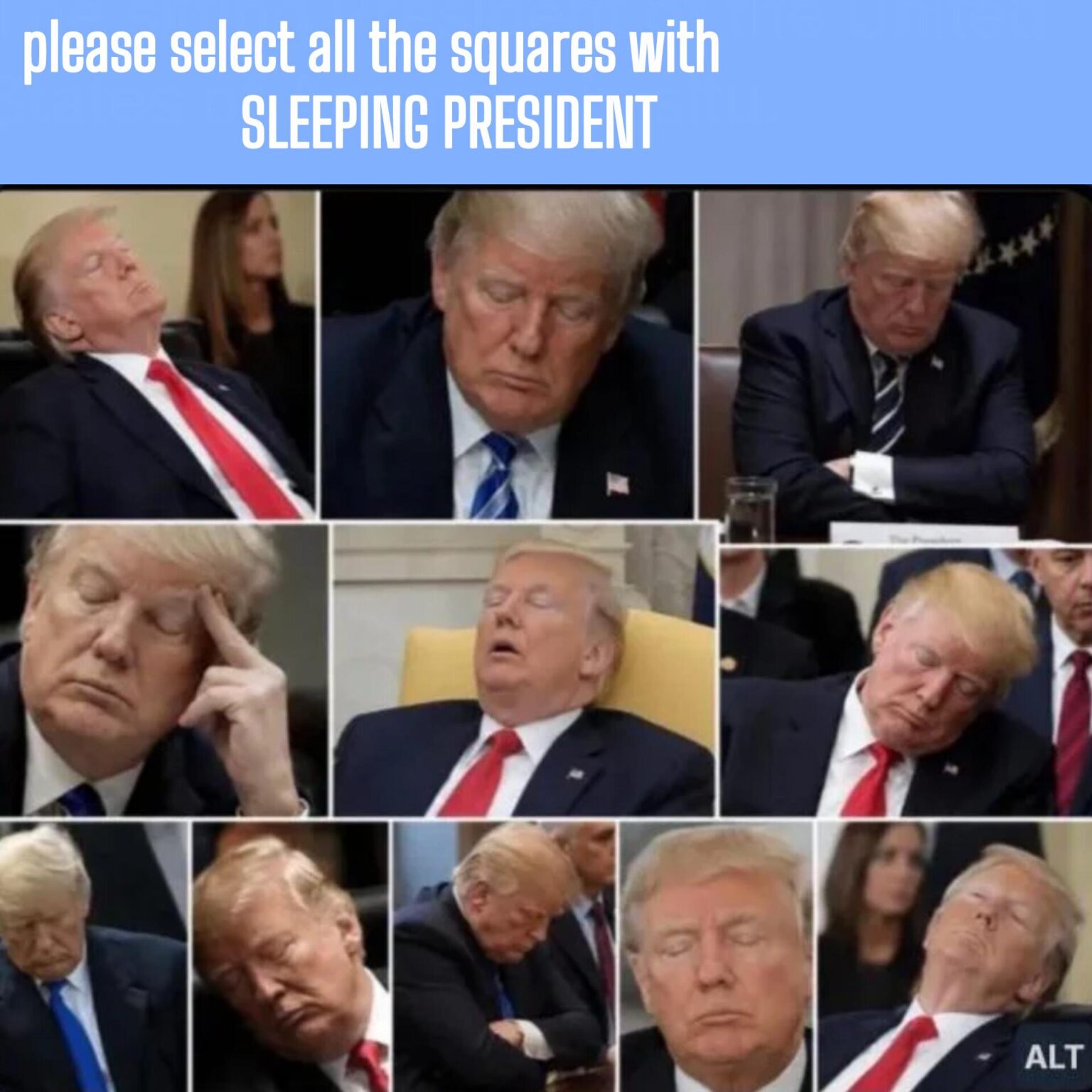 please select all the squares...
