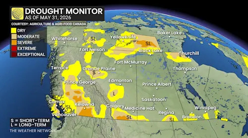 Western Canada Drought Monitor May 31 2026